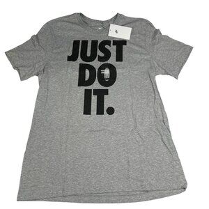 Nike Just Do It Big Logo Grey Heather T-Shirts DX1987-063 Men's Sizes L - XL